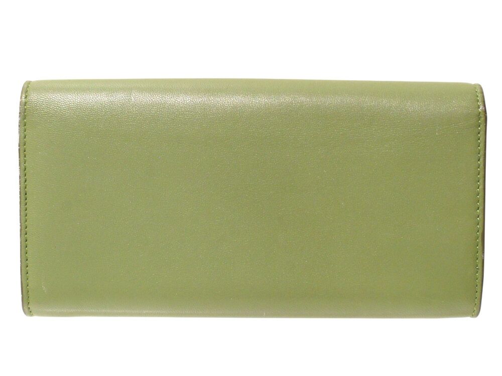 Celine Wallet Long Green Triomphe Leather Green
